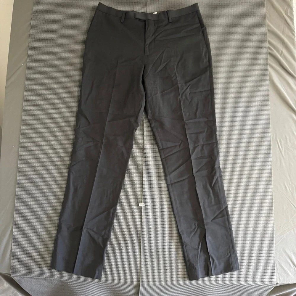 Banana Republic Slim Fit Marzotto Italian Super 120s Wool Dress Pants Grey 34x34